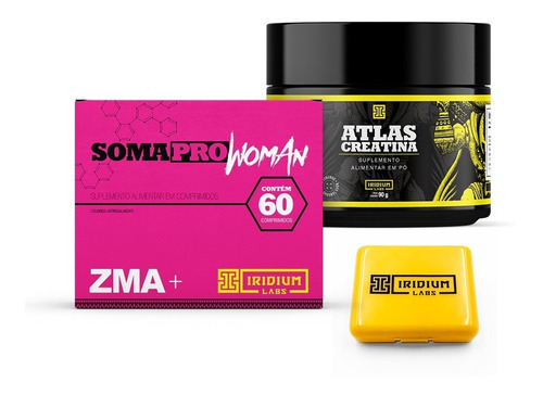 Kit Soma Pro Woman Zma + Creatina + Porta Cáps