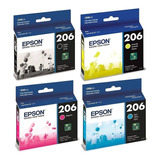 Combo Cartuchos Epson 206 Negro + 3 Colores Original Xp2101 