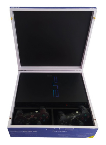 Caixa De Madeira Mdf Playstation 2 Fat Azul Com Divisórias 