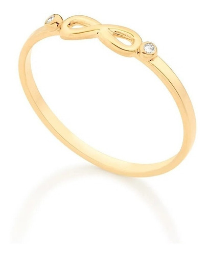 Anel Skinny Ring Infinito Rommanel Folheado A Ouro 513063