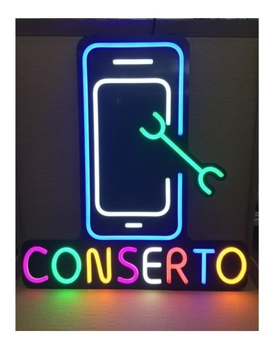 Painel Letreiro Led Luminoso Placa Conserto Celular Neon - G