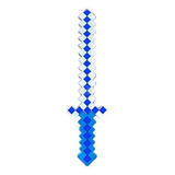 Brinquedo Espada Pixel Minecraft 58cm Som E Luz - Azul Nº27