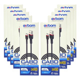 Kit 10 Cabos Tipo C Universal 3m Resistente Nylon Atacado 