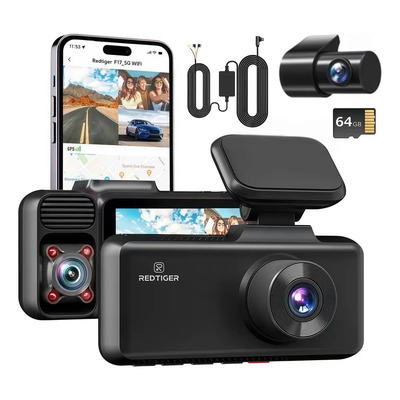 Redtiger F17 | Dashcam | Kit Cable De Monitoreo 24 Hrs | Camara Frontal Interior Trasera | Meses sin interés