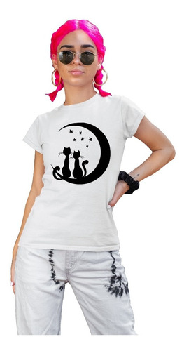 Camiseta De Mujer Dibujos De Gatos Animadas Cleen Alexer