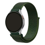 Pulseira Premium Nylon Tecido Para Galaxy Watch 4/ 5/ 6 Cor Verde-musgo Largura 20 Mm