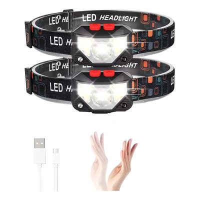 Lámpara Cabeza Led Linterna Minera Recargable Sensor 2pcs | MercadoLibre