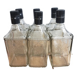 12 Botellas Vidrio Licoreras Cuadrada Agave 750 Ml T. Guala