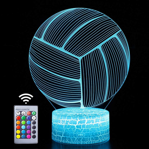 Luz Nocturna De Voleibol Con Ilusión Óptica 3d Con Control R