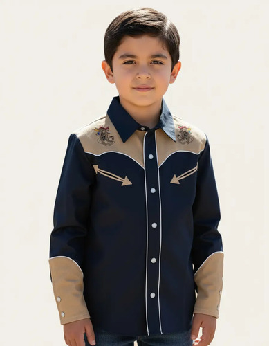 Camisa Vaquera Espuela De Oro Original Niño Bordada Pana Tor