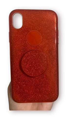 Capinha Case Capa Para Celular iPhone XR Vermelha C/ Glitter