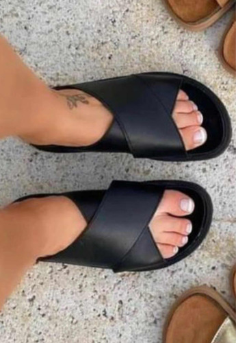 Sandalias Negras De Cuero Número 37