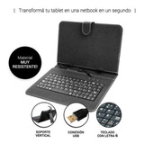 Funda Plegable Usb Tablet 7  Negro Con Teclado Nuevo