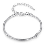 Pulsera Para Charms Ajustable Baño Plata / Todojoyas