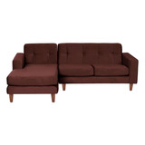 Sofa Chaiselong Izq Salerno Tela  Velvet  Chocolate