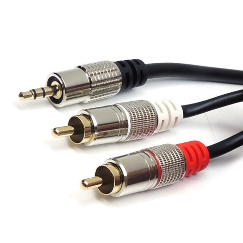 Cabo P2 Stereo + 2 Rca Áudio Profissional 3 Metros 3m