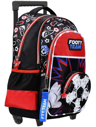 Mochila 18 Con Carro Carrito Y Luces Led Footy