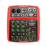 Mixer Vermelho Cmx 4 Canais Bluetooth Phantom Efeito Efx
