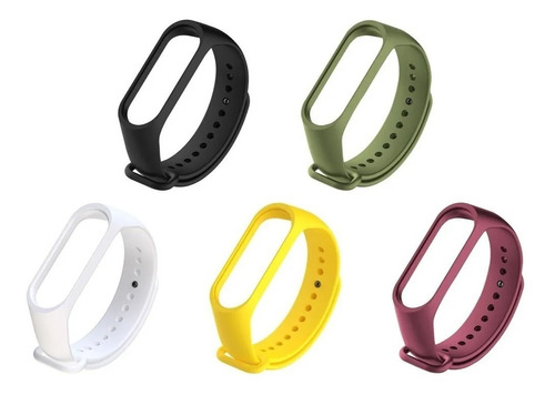 Kit 5 Pulseiras De Silicone Para Mi Band 3 E 4 + 1 Película