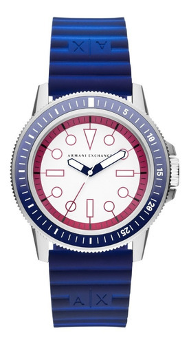 Reloj Hombre Ax Leonardo De Silicon Color De La Correa Azul