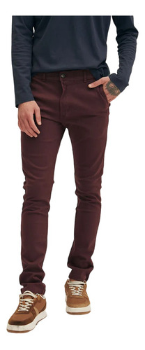 Pantalón Munich, Hombre, Chino, Gabardina, Bordo, Equus