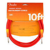 Cable Fender 3m Para Guitarra O Bajo Ombre Color Rojo