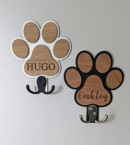 9pza Perchero Personalizado Madera Correa Perro Gato Mascota