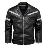 Chaqueta De Cuero Pu Reflectante De Moda Para Hombre