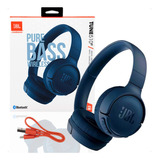 Fone Ouvido Bluetooth Jbl Tune 510 Pure Bass Wireless Azul