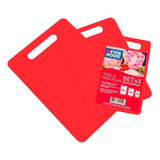 Set X 3 Tablas Para Picar Everhouse Roja Color Rojo Liso