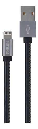 Cable iPhone 1.2 Mts Goma Plano Negro Dlc2508cb