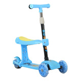 Patinete Infantil Plegable Ajustable Con Luz Led Y Taburete