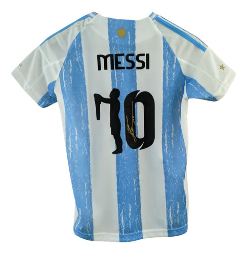 Camiseta Personalizada Argentina Conmemorativa Messi Niños