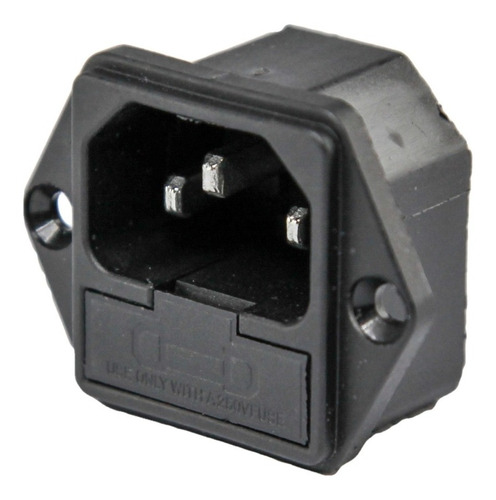 Conector Plug Interlock 3p C14 Chasis Porta Fusible X 2 Htec