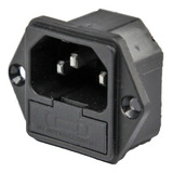 Conector Plug Interlock 3p C14 Chasis Porta Fusible X10 Htec