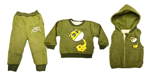 Conjunto Buzo Niños Niñas Forro Polar 3 Piezas. Invierno