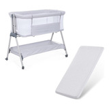 Baby Bassinet Bedside Sleeper With Gel Memory Mattress To