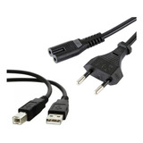 Kit Cabos Para Impressora Epson L355 E L375 Energia + Usb 