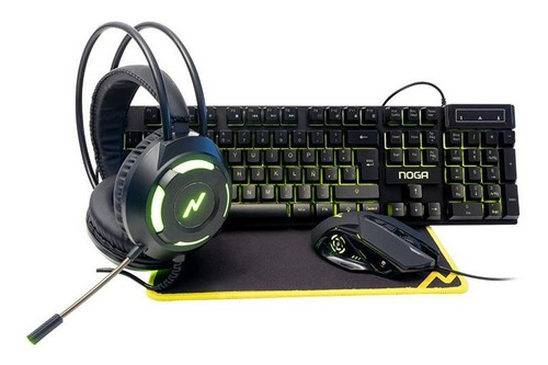 Kit Gamer 4 En 1 Noga Teclado + Mouse + Auricular + Pad