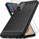 Funda Para Samsung A02s Carbono Y Vidrio Templado 