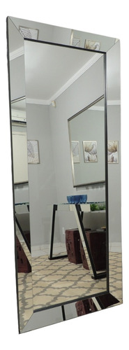 Espelho Decorativo De Chão Grande Slim Fit 200x80cm Cor Da Moldura Prata