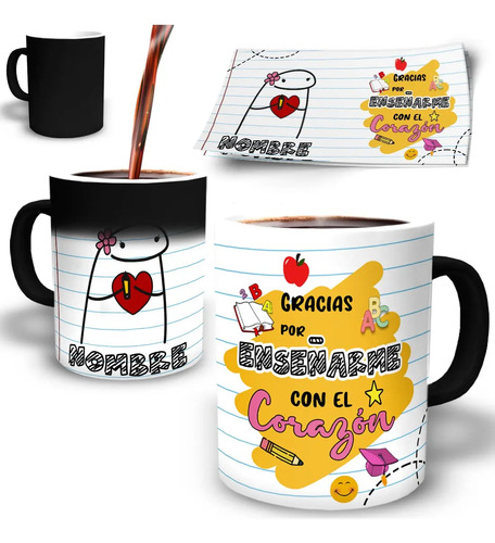 Taza Mágica Dia Del Maestro Flork Personalizada Regalo