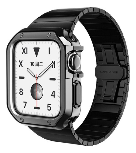 Correa Y Funda Metálica Para Apple Watch 7 45 Mm 41 Mm Acce