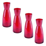 Jogos De Garrafas Para Agua Em Vidro 500ml Vermelho 4 Pç