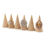 Esowemsn 10 Uds. Soportes De Anillos De Cono De Madera Joyer