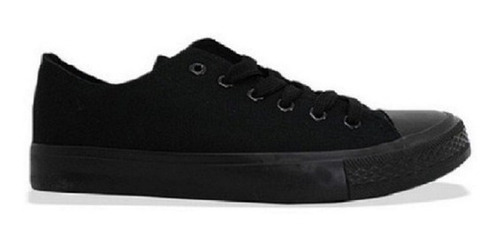 Zapatillas Lonas Clasicas Unisex, Modelo Negro Completo.