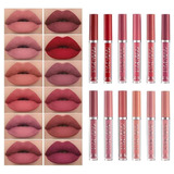 Batom De Longa Duração 12pcs Matte Lip Cosmetic Set Birthday