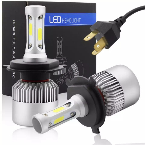 Kit Focos Hiperled H4 Cob S2 8000 Lumen 72w Motos Y Autos