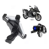 Soporte Celular Moto + Cargador Toma 12v Usb Gps Usb Bmw,ducati,ktm,triumph