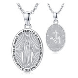 Swanwave S925 Collar De Plata De Ley Virgen María Católica